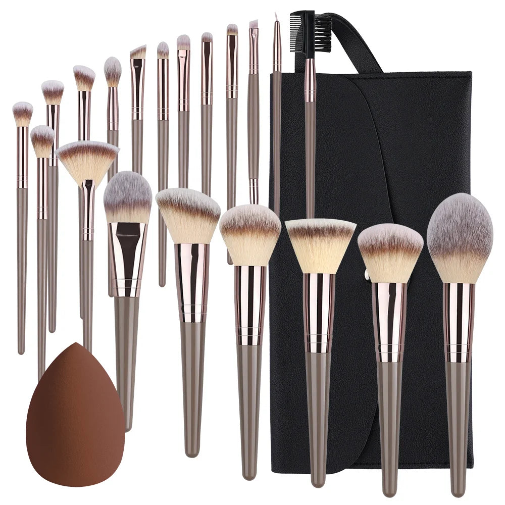 Bulbusbow 3-20Pcs Makeup Brush Set Professional Cosmetic Blush Highlighter Foundation Powder Concealer Eyeshadow Kit Beauty Make Up Tools