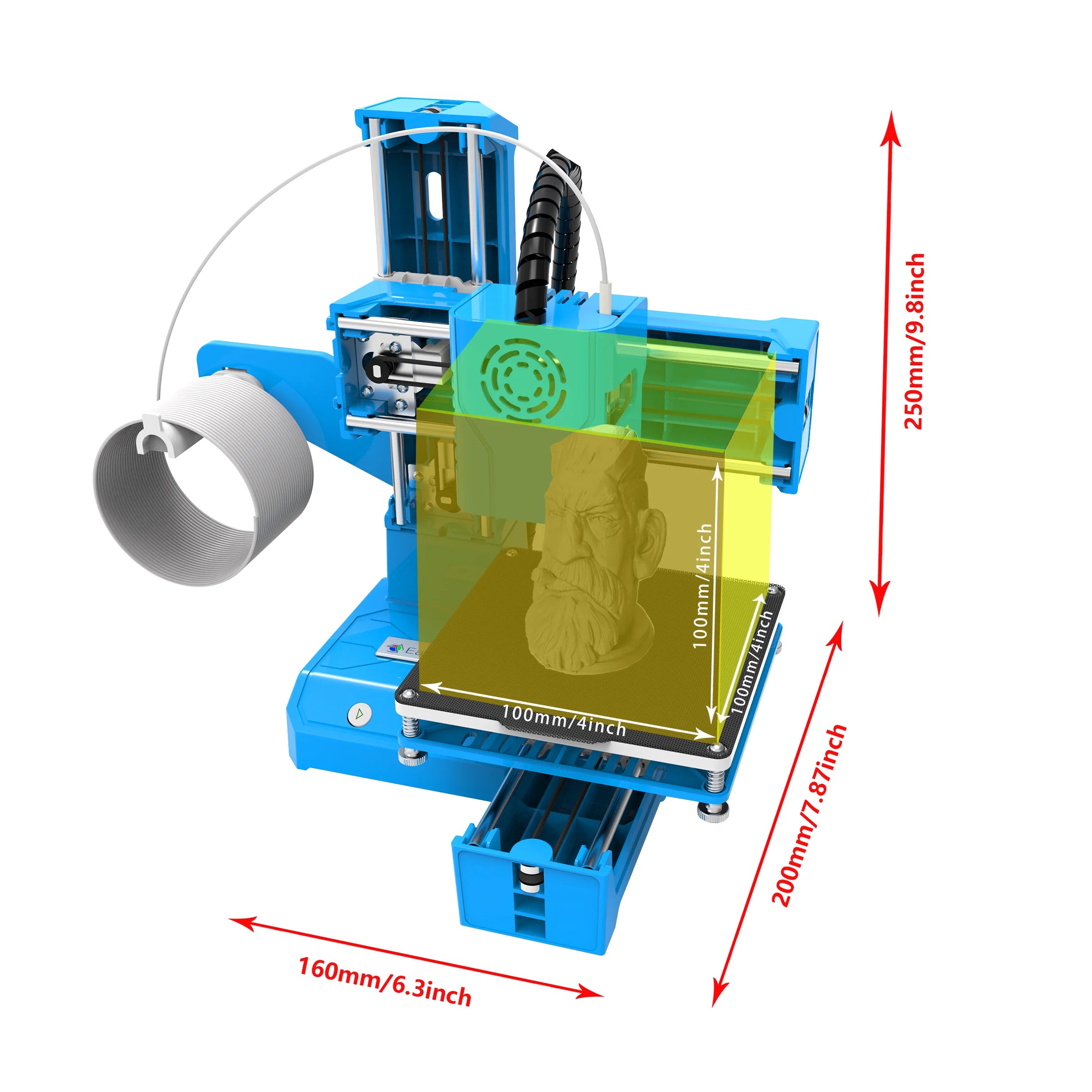 EasyThreed K9 迷你 3D 打印机 易于使用 入门级礼品 3D 打印机 FDM TPU PLA 细丝 1.75 毫米 黑色