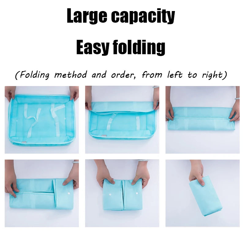 7/8/9/10 Pcs Set  Travel Portable Folding Multifunctional Clothing/Shoes Storage Bag Tidy Bag