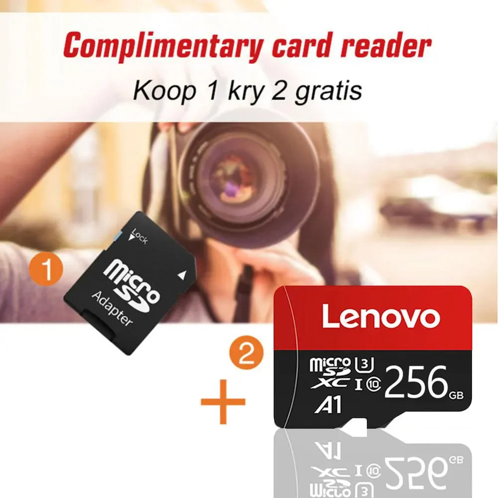 بطاقة ذاكرة فلاش TF Micro TF Mini SD أصلية من Lenovo بسعة 1 تيرابايت 256 جيجابايت 512 جيجابايت 128 جيجابايت 64 جيجابايت للهاتف/الكمبيوتر/الكاميرا شحن مباشر