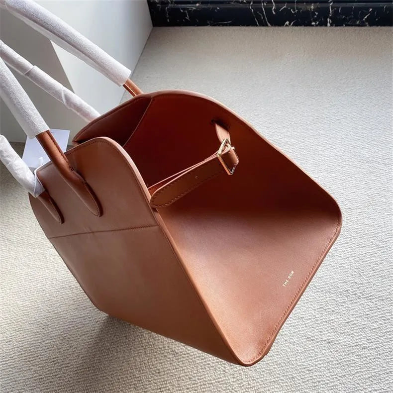 Tote Women's Bags Fashion Women's Bags Head Layer Cowhide Line Bags Dong Jie same Large Capacity Commuter Handbag