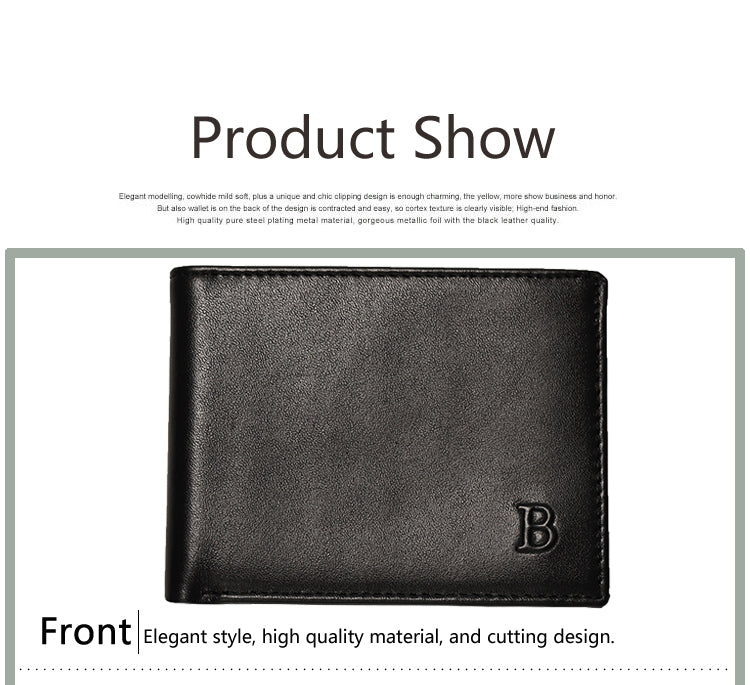 Cow Leather Men Wallets with Coin Pocket Vintage Male Purse RFID Blocking Genuine Leather Men Wallet with Card Holders