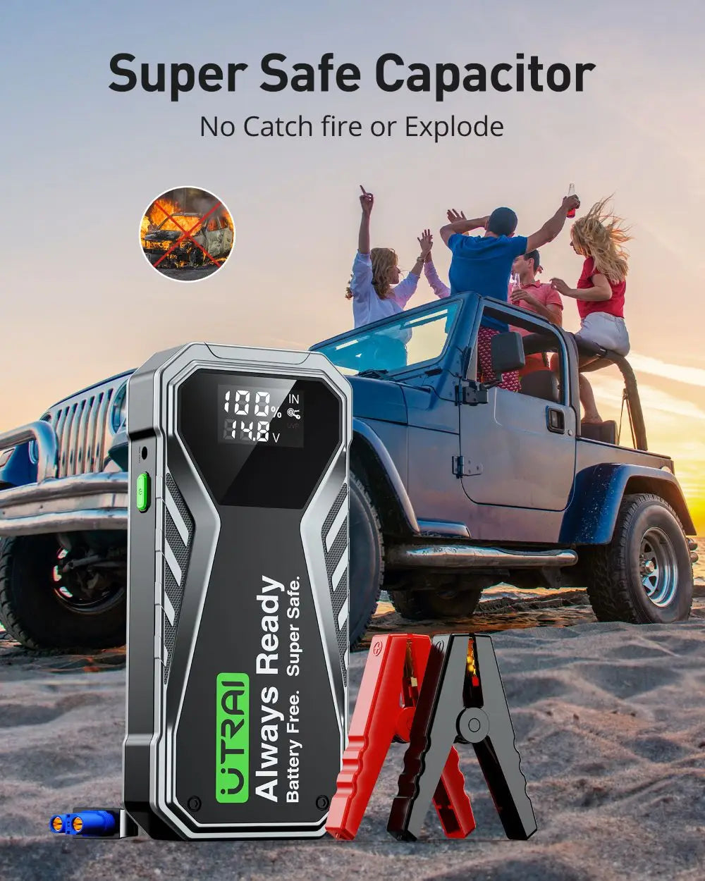 UTRAI  Jstar X1 Super Capacitor 500F Jump Starter 3 mins Quick Charge Portable Emergency Battery Auto Booster Starting Device