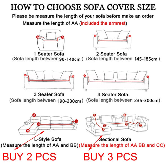 Sofa Cover for Living Room Elastic Thick Jacquard Sofa Cover for Sofa L-shaped Corner Sofa Cover 1/2/3/4 Seater Sofa Cover