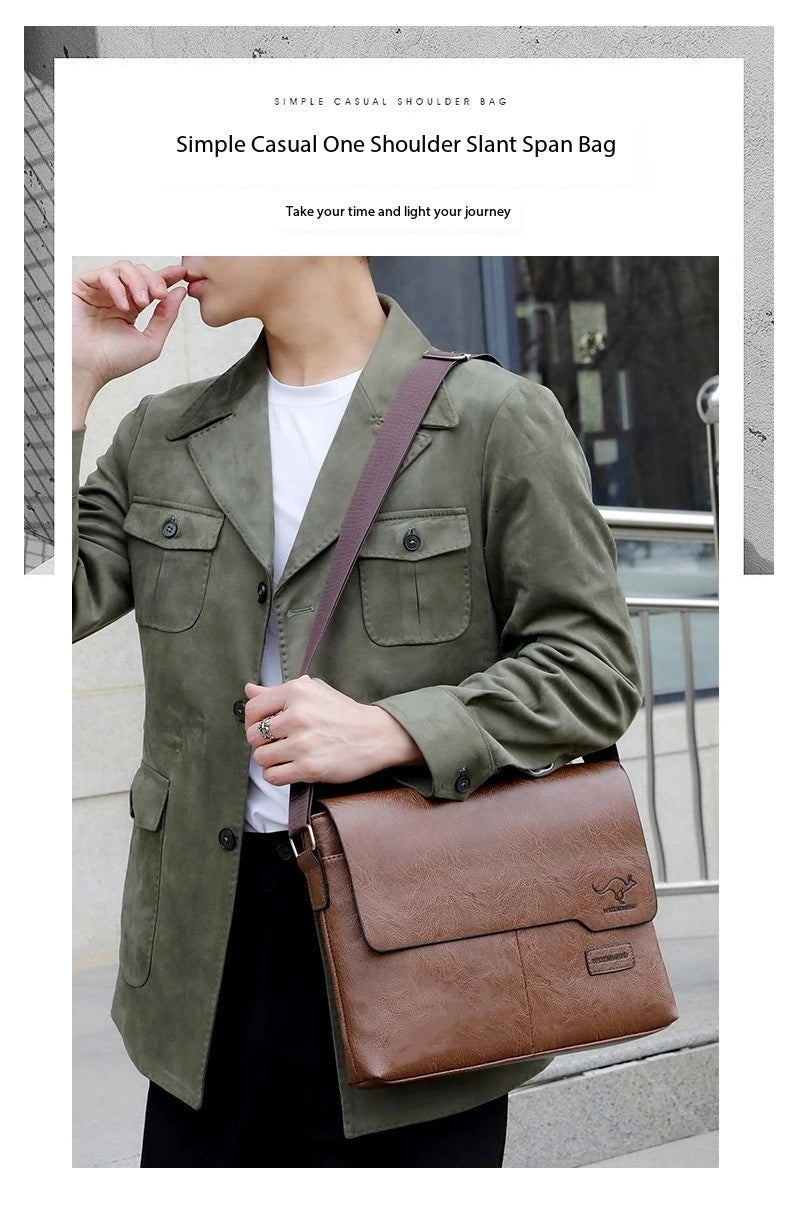 Luxury Brand Men Shoulder Bag For IPAD Leather Business Handbag Men Messenger Bag Large Side Sling Bag Fashion Man Crossbody Bag