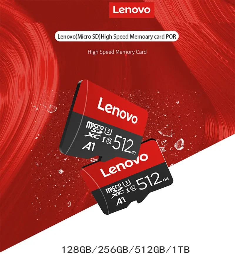 بطاقة ذاكرة فلاش TF Micro TF Mini SD أصلية من Lenovo بسعة 1 تيرابايت 256 جيجابايت 512 جيجابايت 128 جيجابايت 64 جيجابايت للهاتف/الكمبيوتر/الكاميرا شحن مباشر