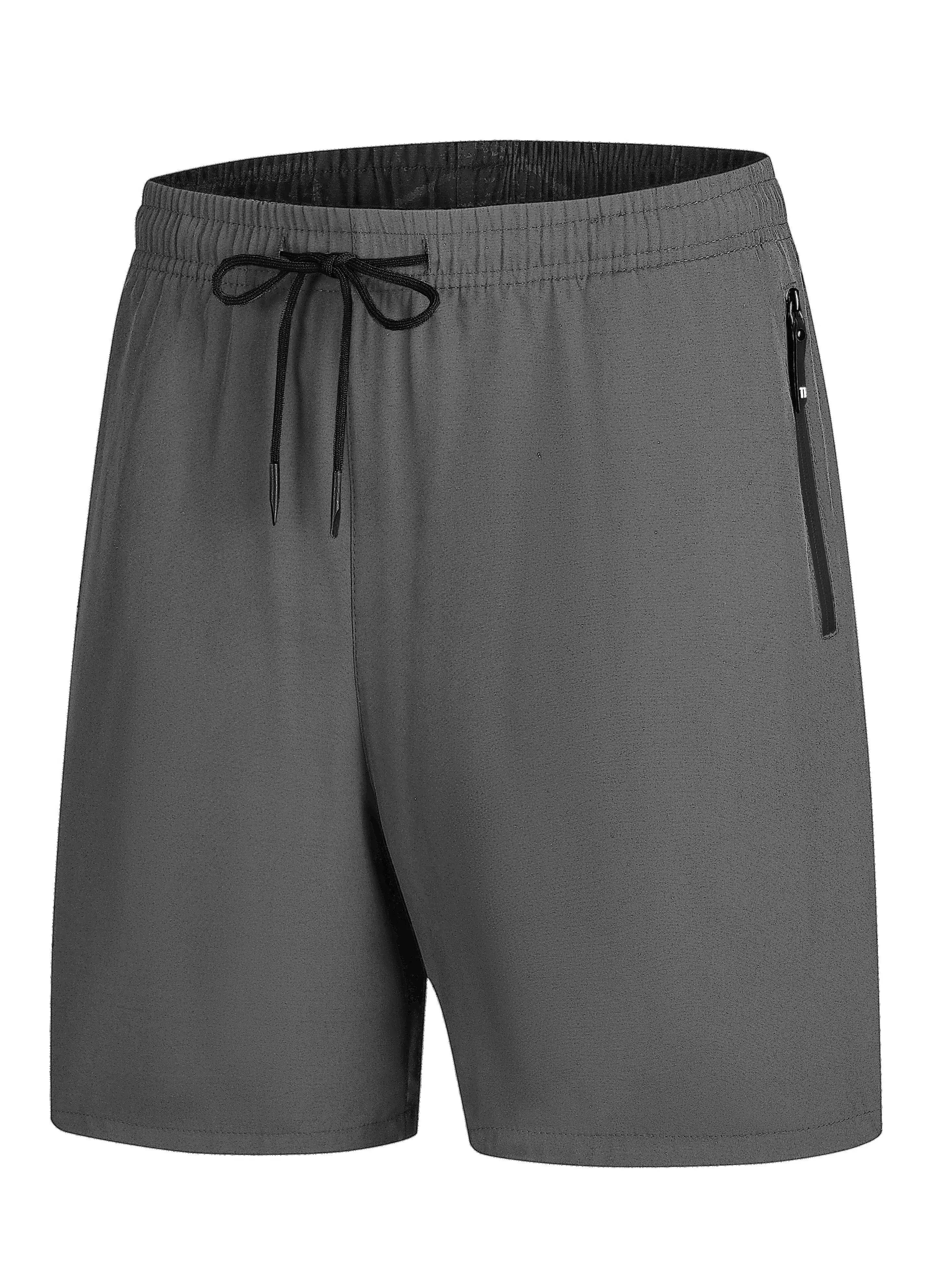 Men's Summer Drawstring Quick Dry Shorts For Running,Breathable With Zipper Pockets,Fitness, Training7022