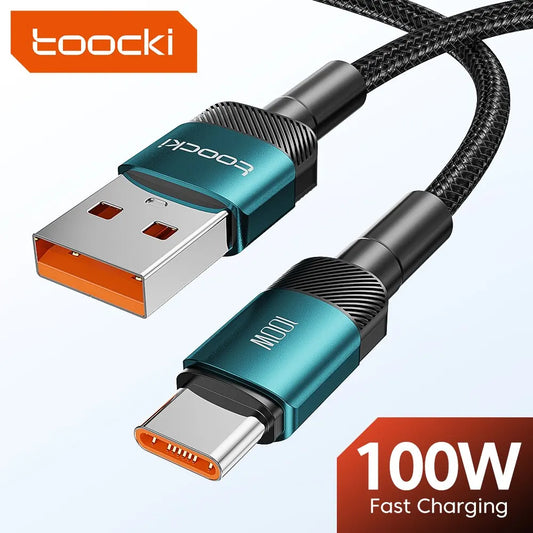 Toocki 6A USB Type C Cable for Xiaomi POCO Samsung Huawei 100W Fast Charging Charger USB C Data Cord TypeC Cable