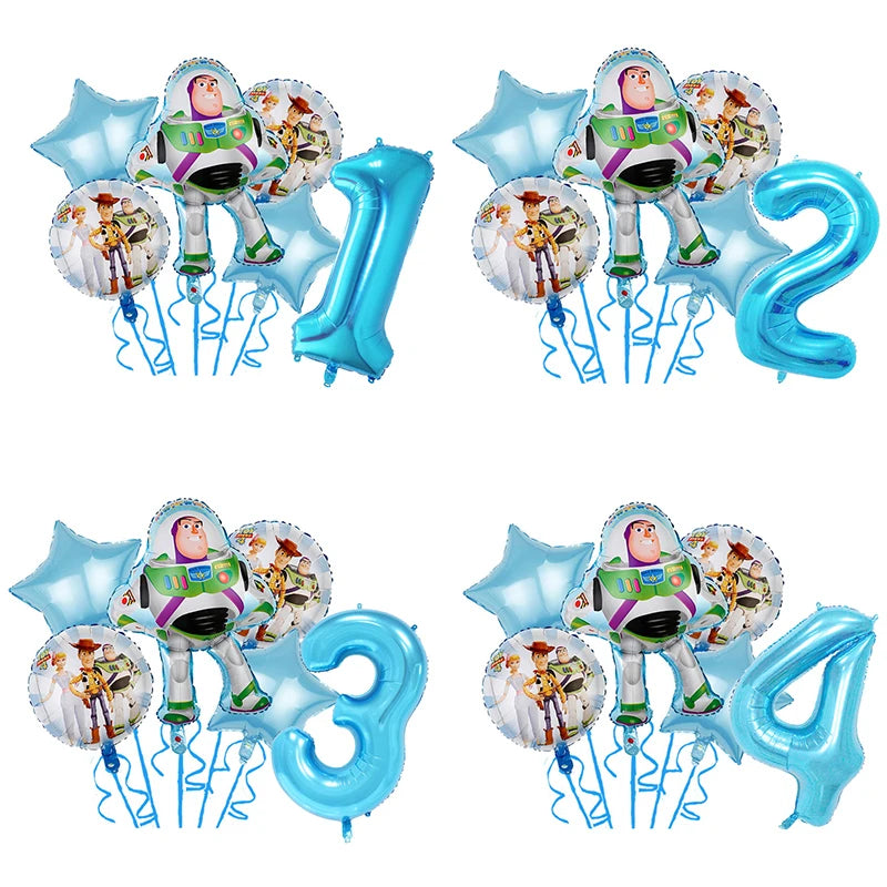 Disney Toy Story Birthday Decoration Balloons Buzz Lightyear Tableware Plates Napkin Plate Cup Banner Party Supplies For Kid