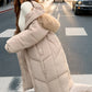 YJKDYK 2024 Winter Women's Jacket Female Fur Collar Warm Long Parkas Coats Women's High Collar Thicken Warm Cotton Jacket