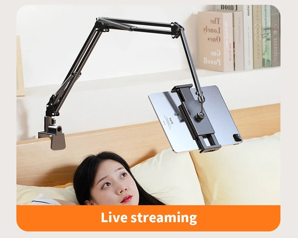 Tablet Holder for Bed with 90cm Metal Arm 360° Rotating Bed Tablet Mount Stand For iPad Stand 4.5~11 Inch Phone Tablet Bracket