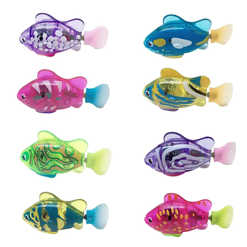 Pet Cat Interactive Electronic Fish Toy for Indoor Play Swimming Robot Fish Toy Cat and Dog with Led Light Pet Toys