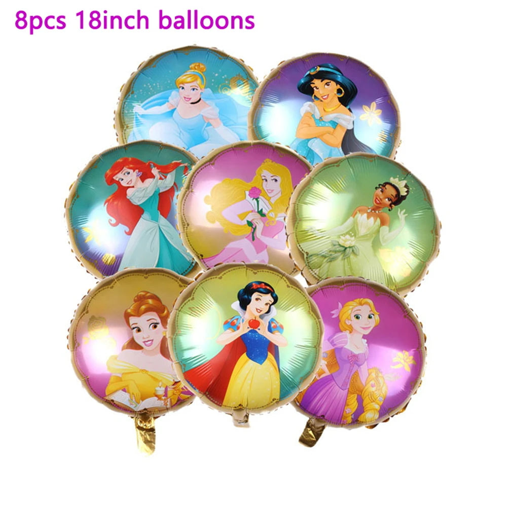 Disney Princess Birthday Party Decoration 2 Style Mix Paper Plates Cups Napinks Supplies Cinderella Belle Balloons Baby Shower