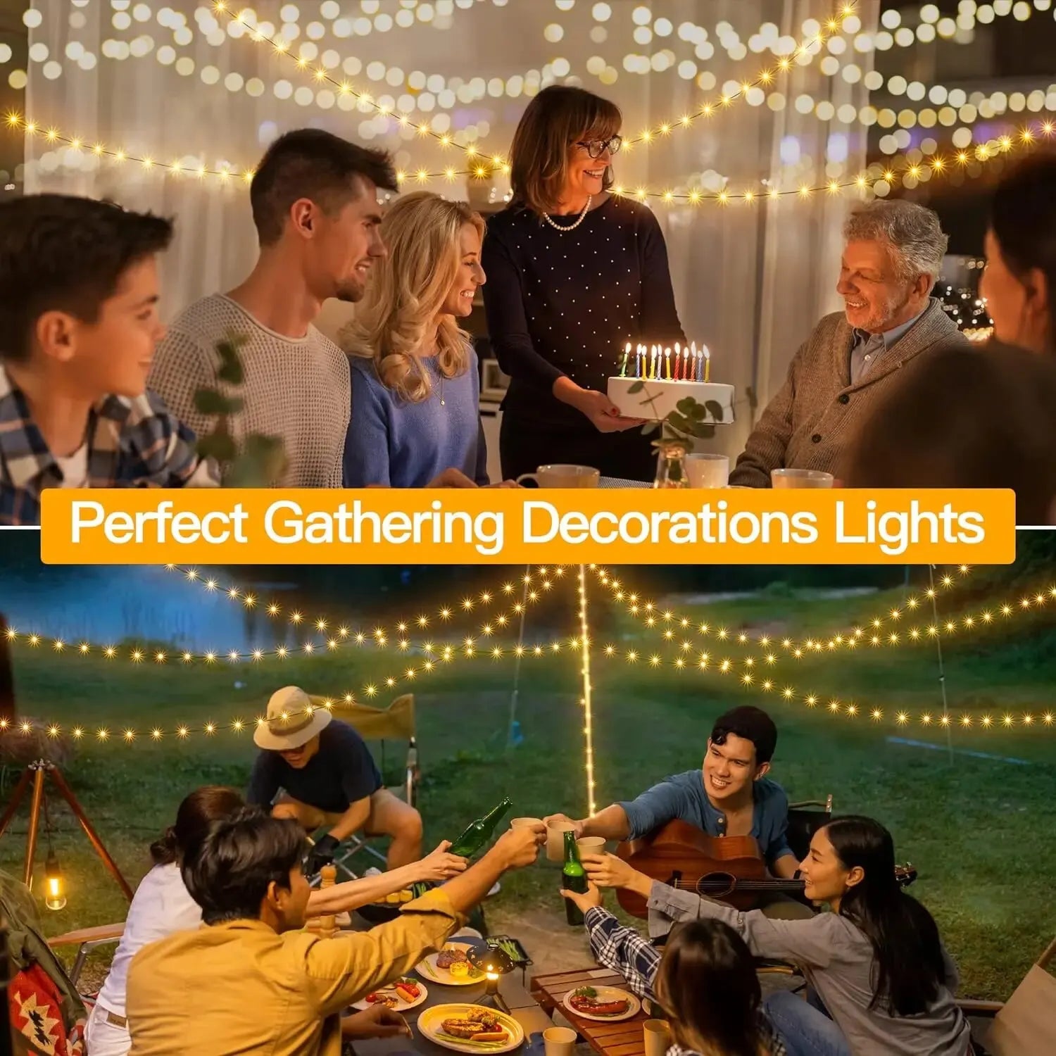 1PCS 500/1000LED Fairy String Lights Christmas Garland Outdoor Decor Lights Waterproof With Remote For Tree Street Wedding Party