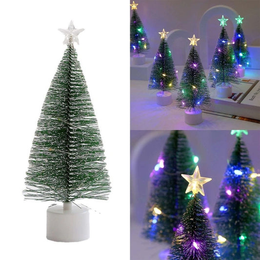 17cm LED Mini Christmas Tree with Multicolor String Lights Small Christmas Tree