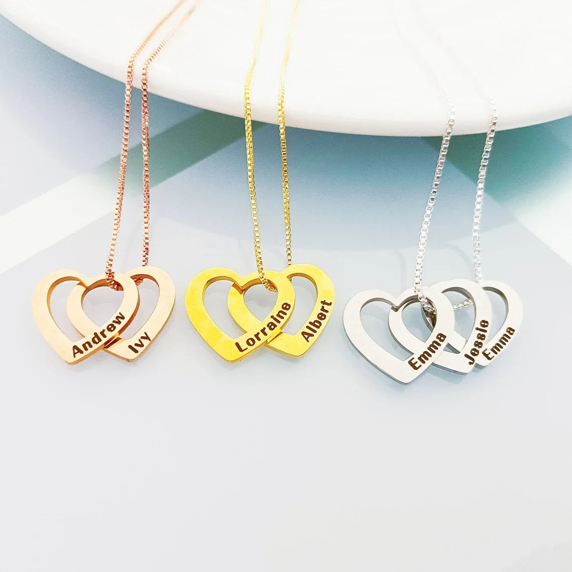 Customized Name Necklace For Women Stainless Steel Heart Carving Pendant Family  Jewelry  Choker Girlfriend Gift Bijoux Femme