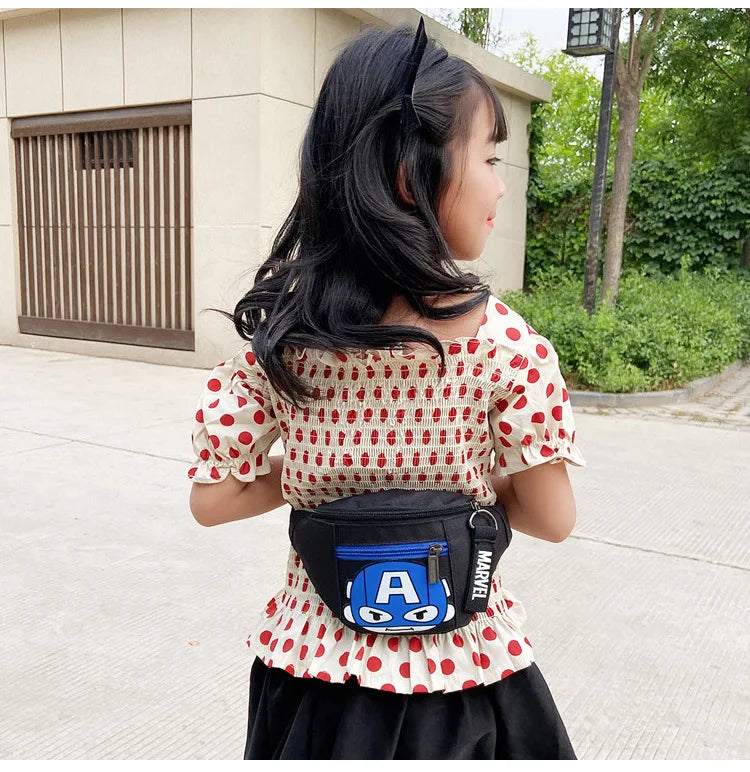 Disney Marvel New Iron Man Spiderman Superman Children's Waist Bag Fashion Messenger Bag Large Capacity Luxury Boys Chest Bags