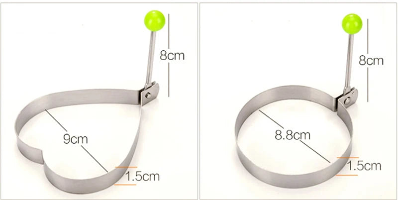 全新不锈钢煎蛋模具心形煎饼机早餐烘焙煎蛋圈烹饪工具厨房配件小工具