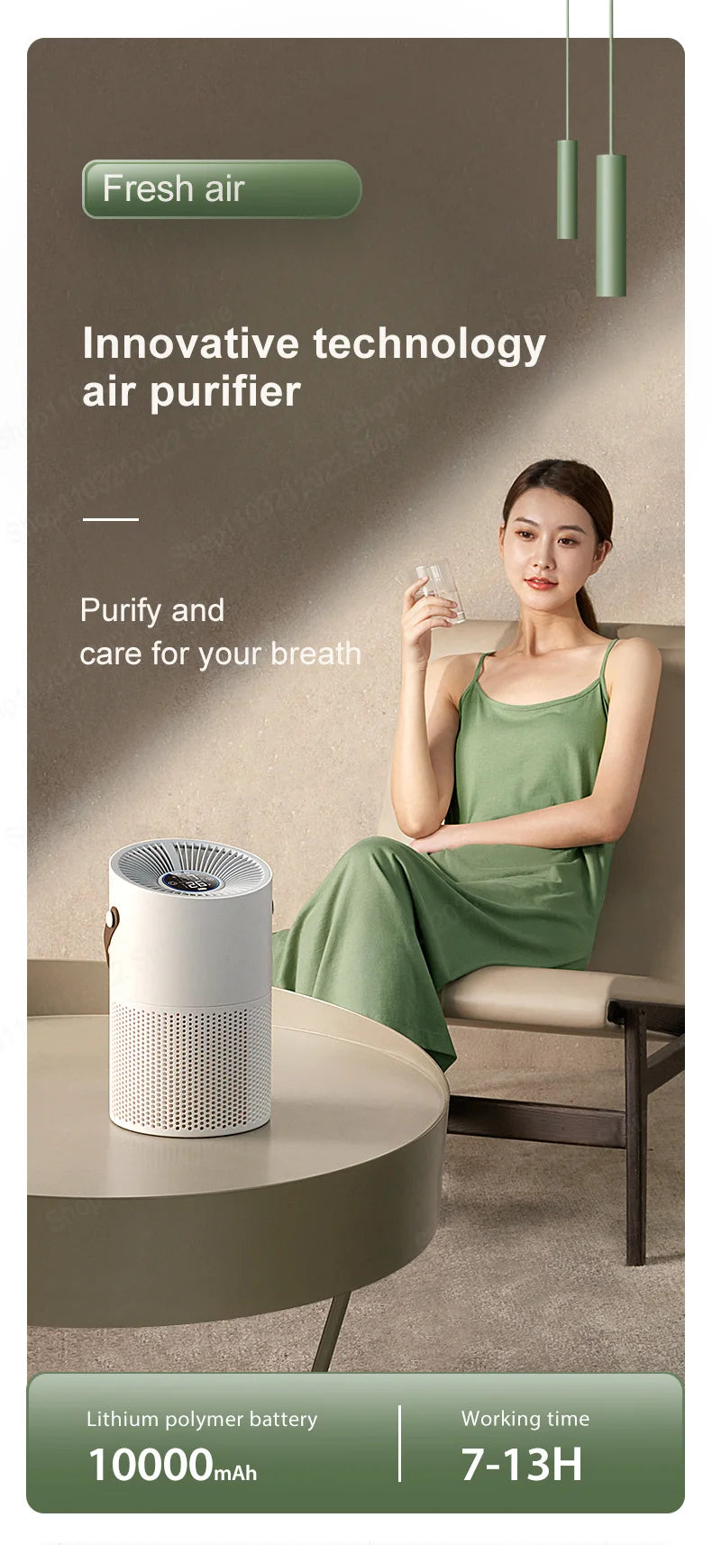 Xiaomi Youpin Air Purifier Portable Fresheners Filter Air Cleaner Peculiar Smell Secondhand Smoke Filter Digital Display Home