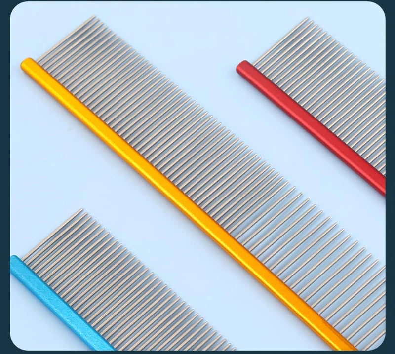 Light Aluminum Pet Comb 6 Colors Optional Professional Dog Grooming Comb Puppy Cleaning Hair Trimmer Brush Pet Accessories