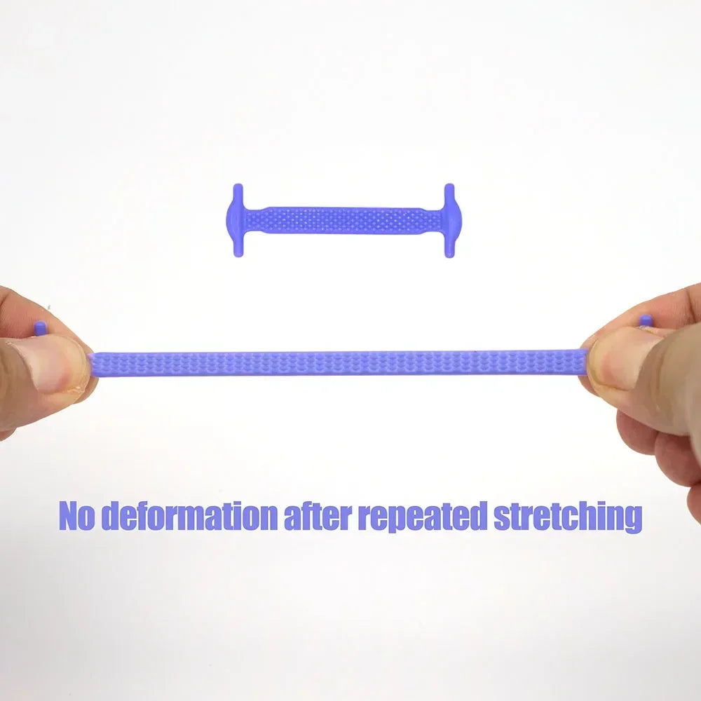 أربطة أحذية مرنة من السيليكون بدون رباط، أربطة أحذية سريعة للأطفال والكبار، أربطة أحذية مبتكرة من المطاط الكسول، 16 قطعة/مجموعة