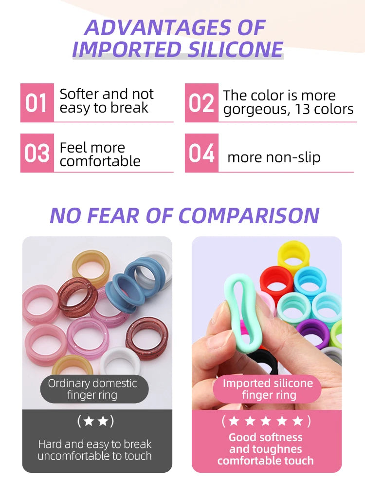 Fenice 10/20/50 PCS Silicone Finger Rings for Cat Dog Hair Scissors Imported Soft Ring for All Size Pet Scissors