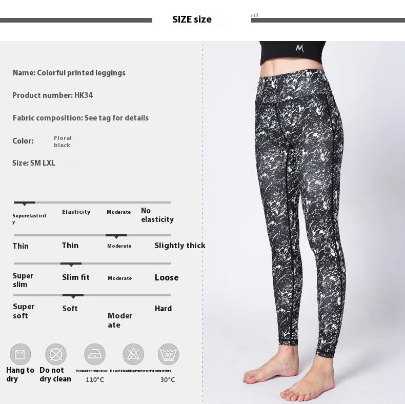 Explosive Yoga Pants Women High Waisted Tight Hip Lifting Sports Fitness Pants Camouflage Print Yoga Clothing