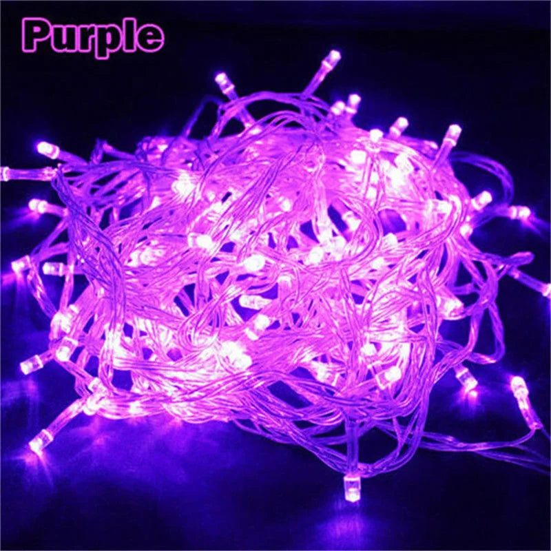 220V EU Plug 10M Outdoor Christmas 100 LED String Light Garlands Decoraction Fairy Lamp For Home Wedding Party Holiday Lights