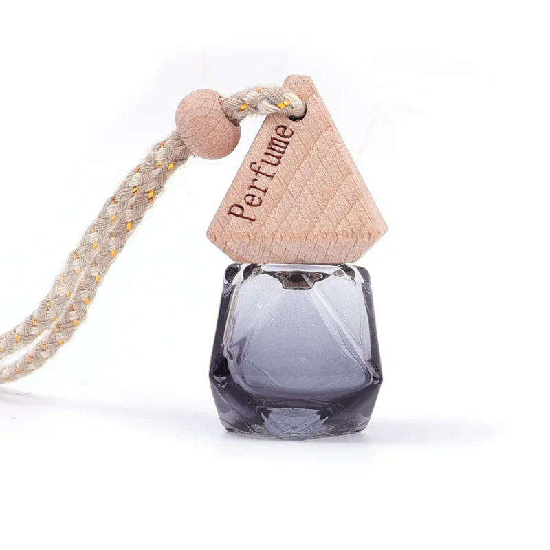 Auto Aromatherapy Fragrance Pendent Bottle Perfume Diffuser Automotive Decoration Car Hanging Glass Bottle Empty Perfume