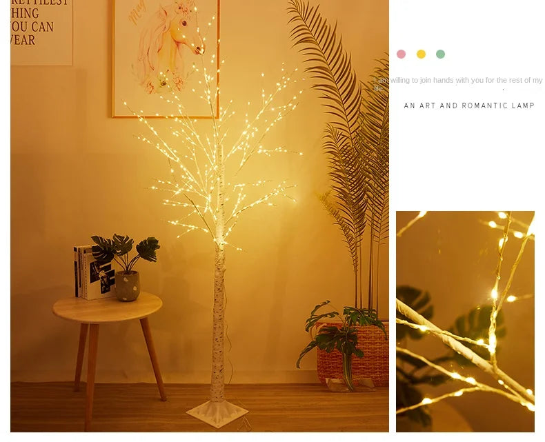 Christmas Decoration LED Birch Tree Bedroom Light for Landscape Luminous Decoration New Year DIY Decor Christmas Tree Party Gift