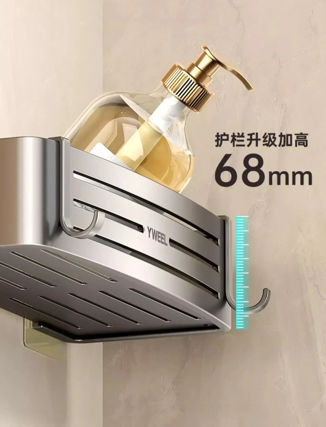 No Drill Bathroom Shelf Bathroom Makeup Shampoo organizer Aluminium Bathroom Organizer Shower Shelf Bathroom Accessories