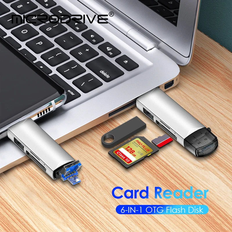 OTG Type C 6 in 1 Micro TF card Reader type c to usb otg adapter USB 3.0 TF card USB flash drive Multifunctional Card Reader