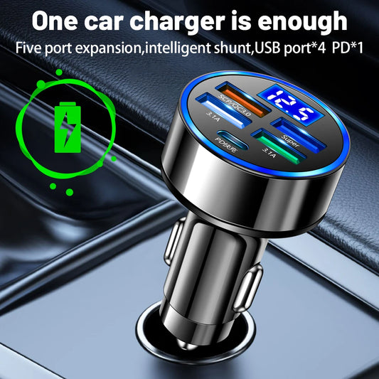 Vumpach 5 Ports USB Car Charge 250W Quick 7A Mini Fast Charging For iPhone 11 Xiaomi Huawei Mobile Phone Charger Adapter in Car