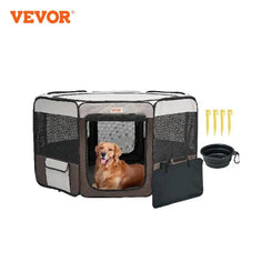 VEVOR Foldable Pet Playpen 46 Inches Portable Dog Playpen Crate Kennel for Puppy Dog Cat Premium Waterproof 600D Oxford Cloth