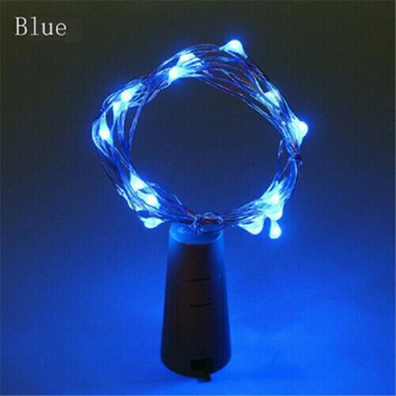 1pcs 1M 2M LED string lights Copper Silver Wire Fairy Light Garland Bottle Stopper For Glass Craft Wedding Christmas Decoration