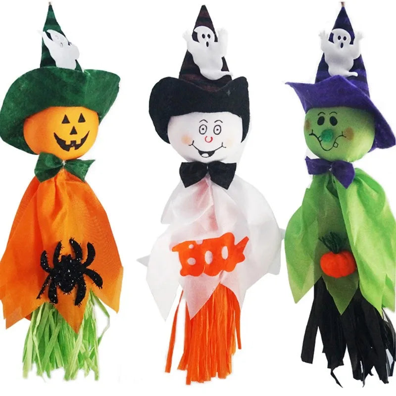 Halloween Pumpkin Ghost Witch Hanging Pendants Festival Party Pumpkin Ghost Witch Doll Trick or Treat Happy Helloween Decoration