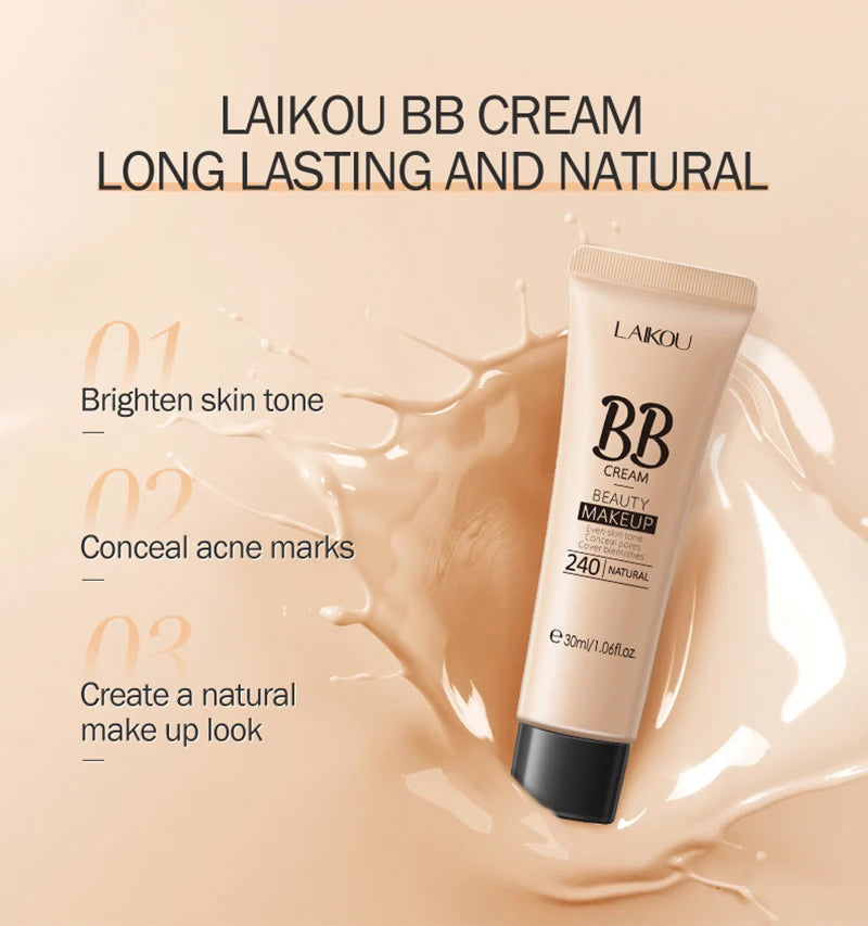 BB Cream Concealer Whitening Brighten Face Foundation 18 Hours Long Lasting Waterproof Moisturizing Makeup Korean Cosmetics 1PCS