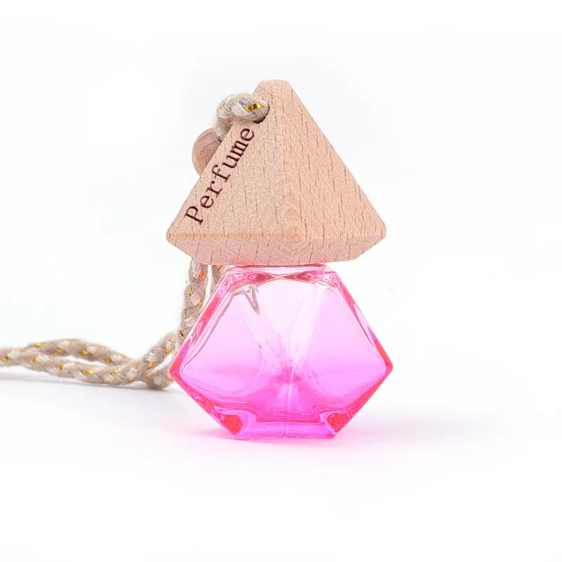 Auto Aromatherapy Fragrance Pendent Bottle Perfume Diffuser Automotive Decoration Car Hanging Glass Bottle Empty Perfume