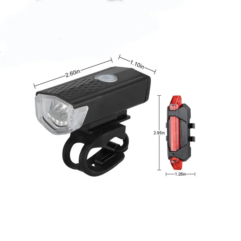 自行车前灯后尾灯可充电头灯 LED 手电筒灯笼灯自行车安全 Ciclismo Фонарик