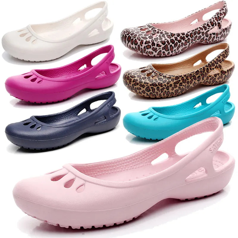 Certified Satihu Summer New Lightweight Anti Slip Hole Shoes  Clog For Women's Flat Bottom Sandals Nurse Outdoor Beach Jelly