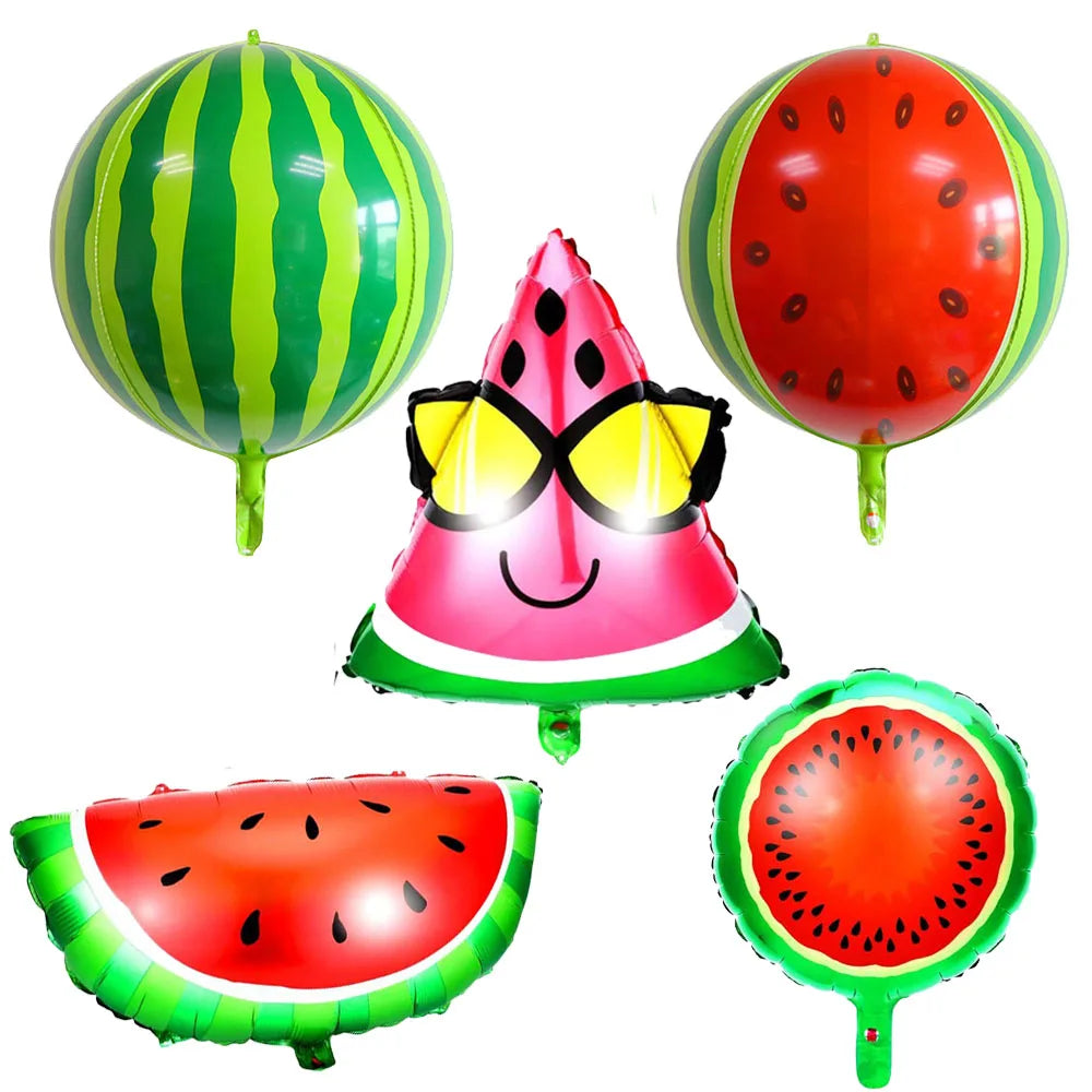 Watermelon Balloons Cartoon Red Green Fruit Helium Balloons Baby Shower Summer Watermelon Theme Birthday Party Decor Supplies