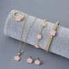 Bulbusbow 5pcs Luxury Plum Blossom Jewelry Set featuring earrings, rings, bracelet, necklace, and bangles