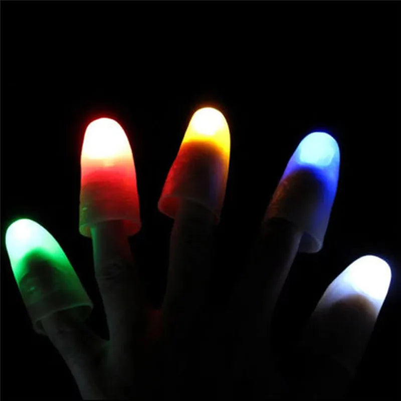 Magic Thumbs Light Toys for Adult Magic Trick Props Blue Light Led Flashing Fingers Halloween Party Toys for Children