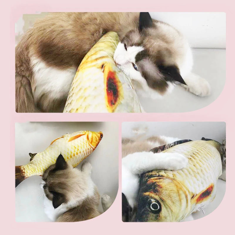 20/30/40 Creative Cat Toy 3d Fish Simulation Soft Plush Anti-Bite Catnip Interaction Chewing Fake Cat Fish Toy Pet Accessories