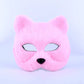 New Furry Fox Masks Half Face Eye Mask Imitation Cat Hair Mask Halloween Carnival Party Animal Cosplay Costume Accessories