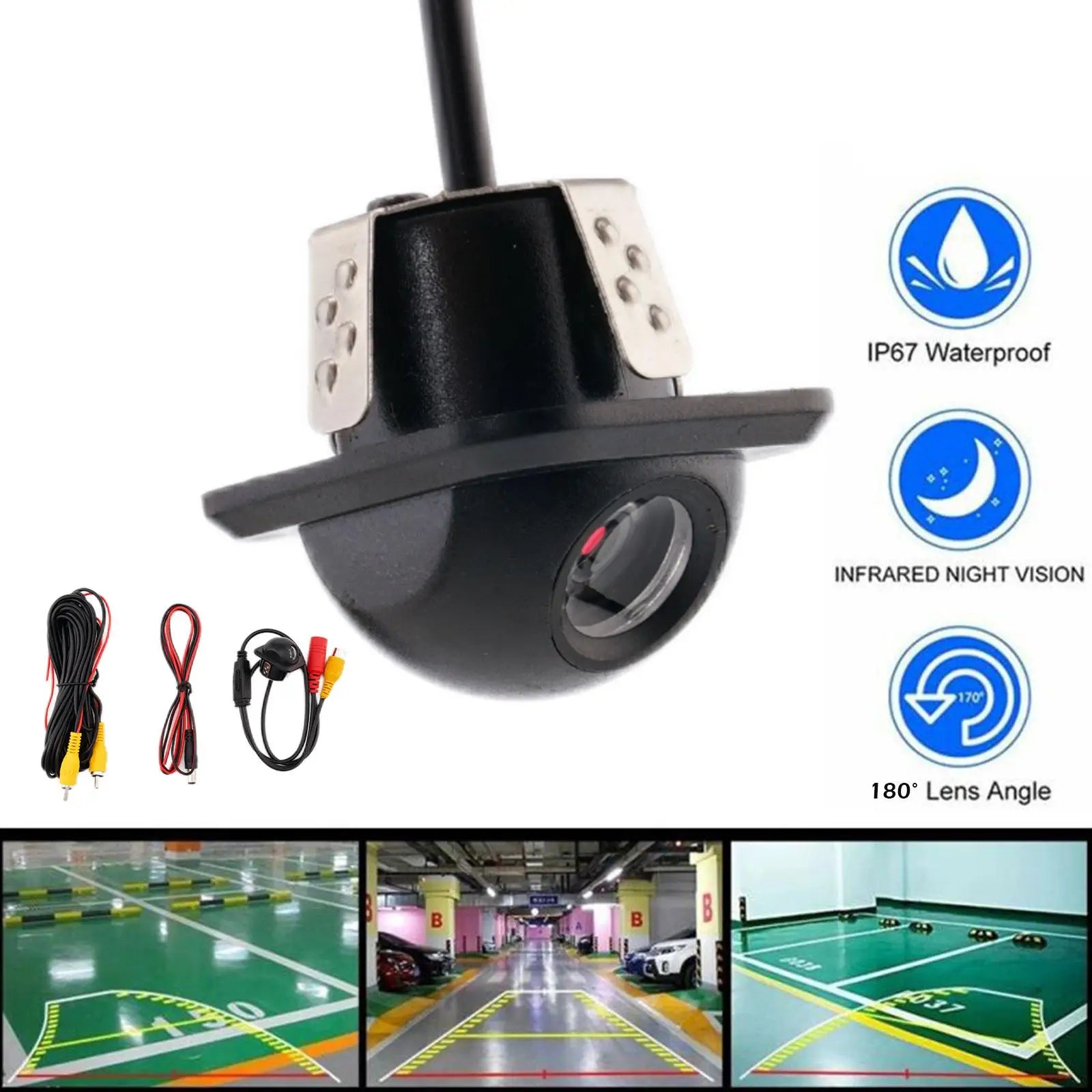 Car Rear View Camera Night Vision Reversing Auto Parking Monitor CCD Waterproof HD Video Fish Eye Lens