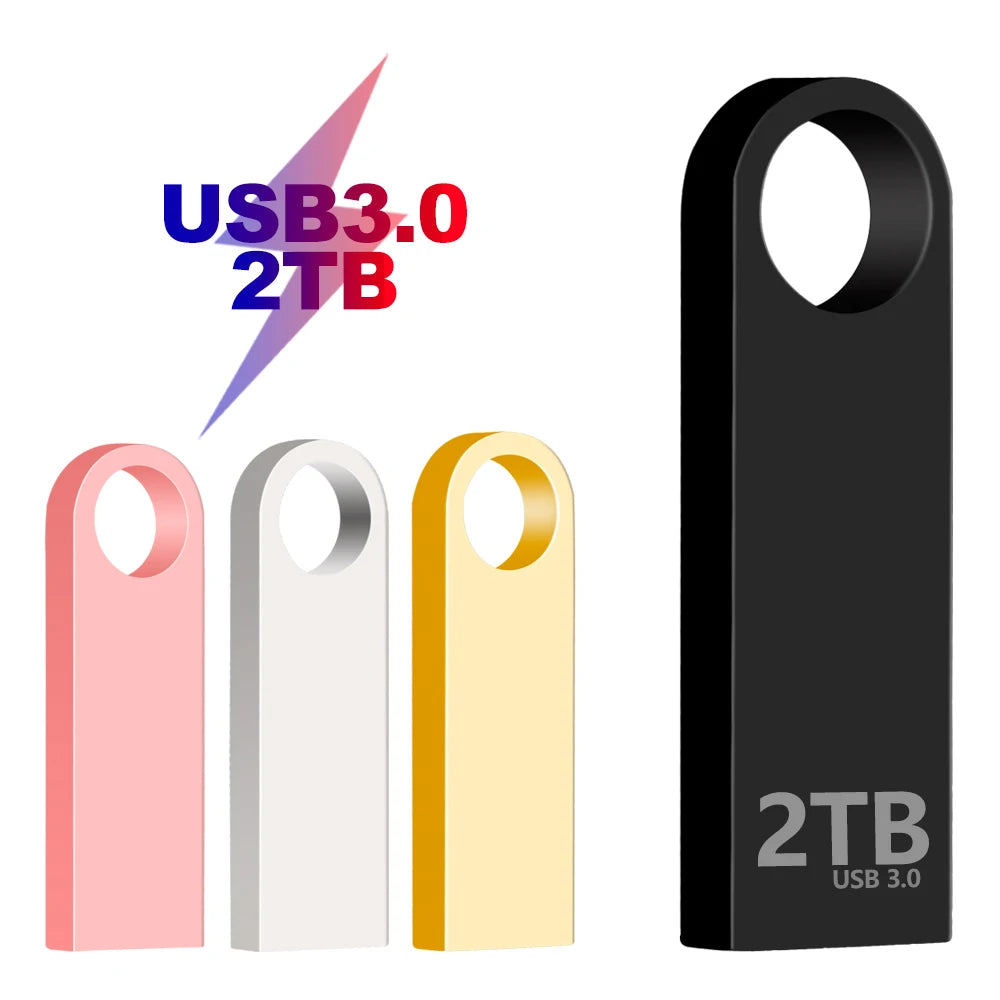 New High Speed Memory Usb 3.0 Flash Drive 2tb Pendrive Waterproof Pen Drive Flash Usb 1tb Metal Cle Usb Stick Key Free Shipping