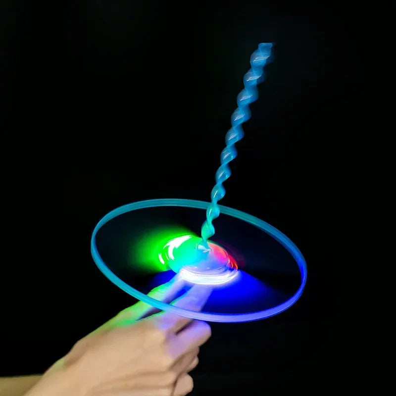 LED Luminous Bamboo Dragonfly Flying Saucers with Light Outdoor Night Shooting Helicopters Flying Toys Kids Birthday Party Props