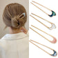 Bulbusbow Fashion Luxury Silver Gold Enamel Shell Hairpin – Elegant Geometric U Shape Metal Hair Stick for Women | Trendy Hair Accessories Jewelry by RaviMour