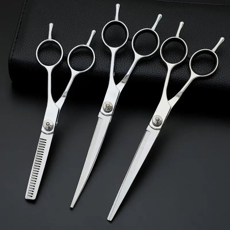 Pet Grooming Scissors Dog Hair Professional Trimming Scissors Set Teddy Haircutting Bent Scissors Pet Clippers Portable Sets